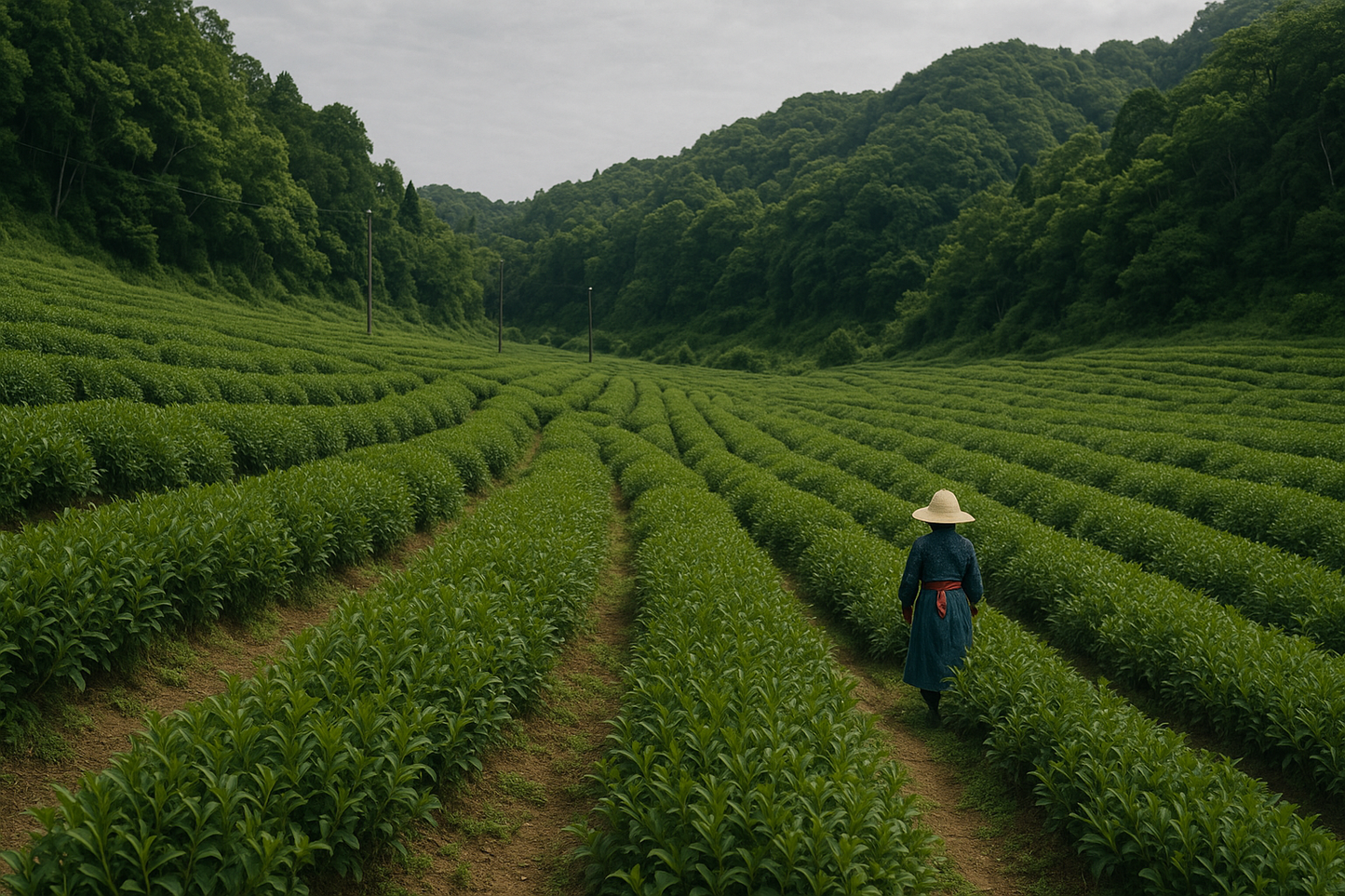 Magnifiques champs de tencha japonais
